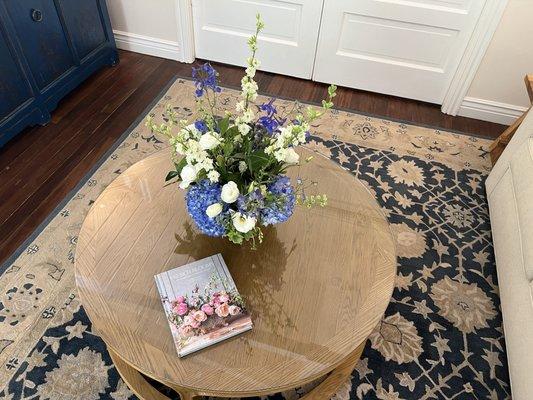 Flowers on our coffee table