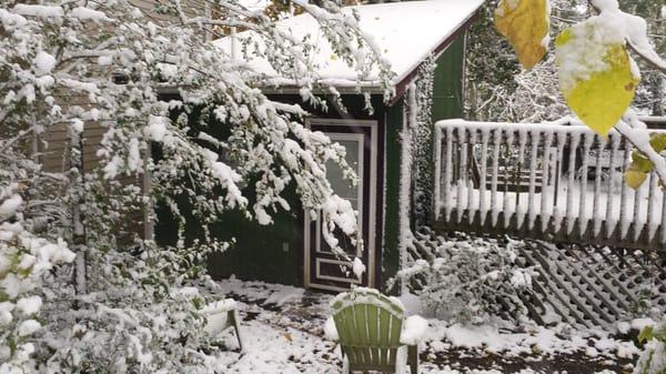 The Bungalow; covered in a nice layer of snow.