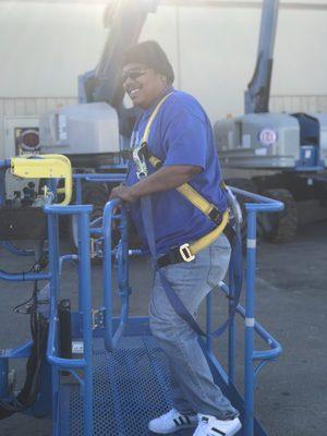 This handsome young man is a great employee and always strives to do his best. Look at him getting certified on lifts just WOW