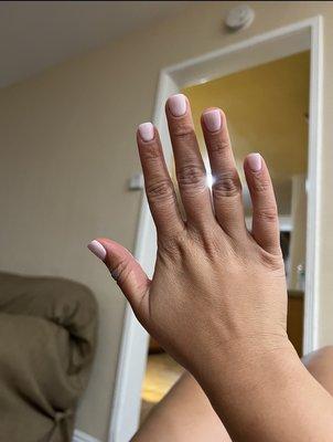 Natural Short nail w acrylic on top