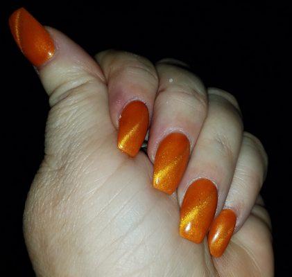 Orange Cats Eye Gel Polish