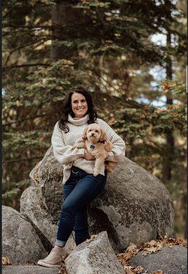 Dr Winters and Brownie her therapy dog