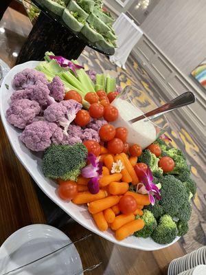 Vegetable tray for the cocktail hour