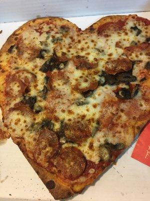 Thank you for ruining Valentine's dinner, Papa John's! Your cold, uncut, burnt, oversauced pizzas went straight in the trash!  Never again!