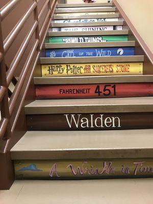 Beautifully painted steps up to the second floor! :)