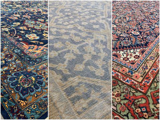 Antique, one-of-a-kind, hand-knotted rugs. One of the largest in the metro area.