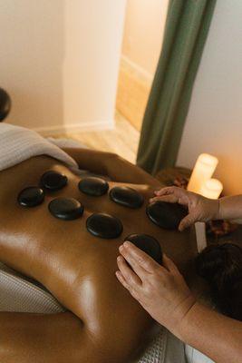 Hot stone enhancement to any massage!