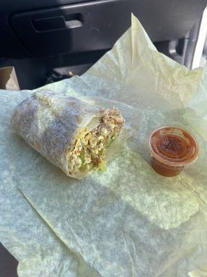 Machaca breakfast burrito