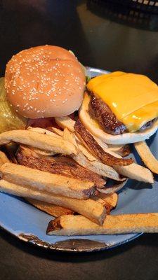 1/3 pound burger and hand-cut fries.