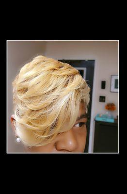 "Blonde Out"
 
 High and low level blonde color/highlights -full head