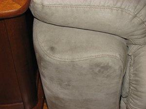 Upholstery Stains before cleaning.