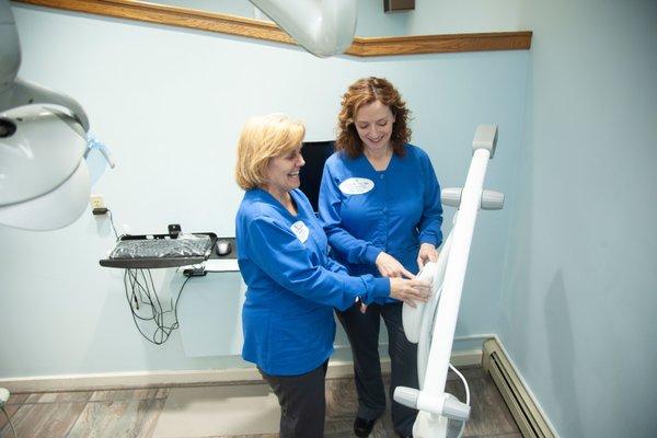 Sue & Teri (Hygienists) exploring new ZOOM whitening equipment