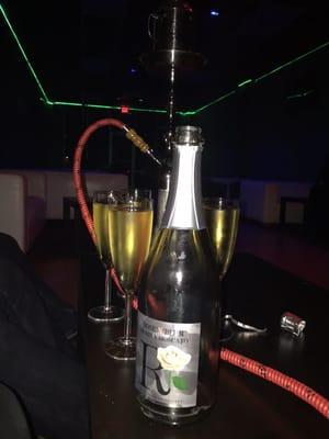 Yummy moscato and hookah!!