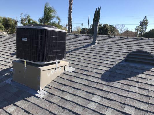 New condenser on rooftop.