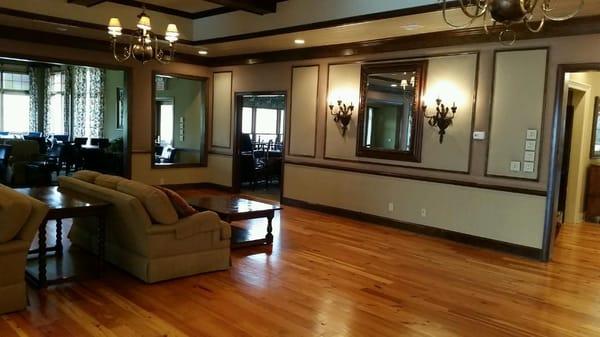 Newly installed, sanded, and finished 1X6 Antique Heart Pine Hardwood Flooring