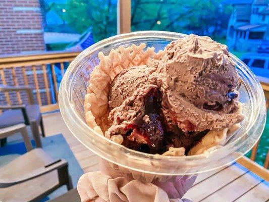 Chocolate Raspberry Truffle Small Waffle Bowl