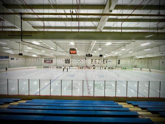 Blue rink from bleachers