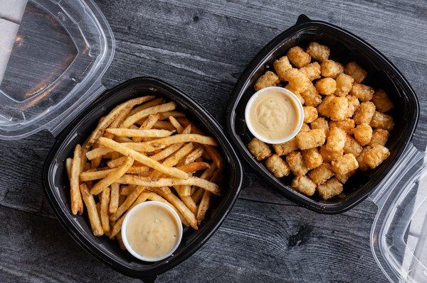 Tots or Fries with Queso