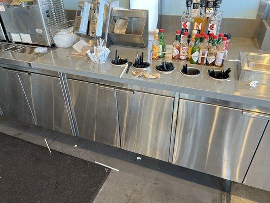 Filthy drink station.