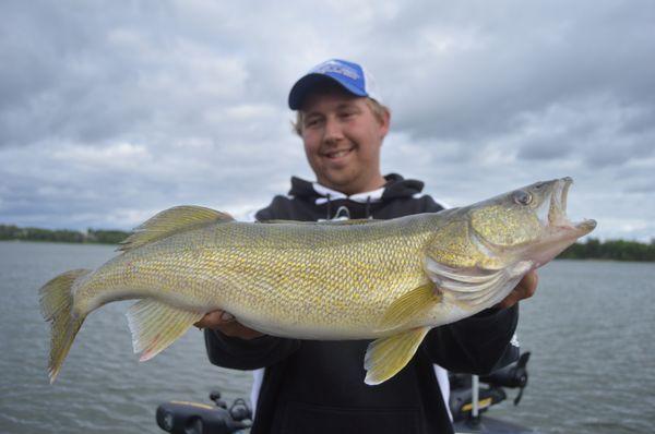 Chaz with a Giant Bemidji area walleye!