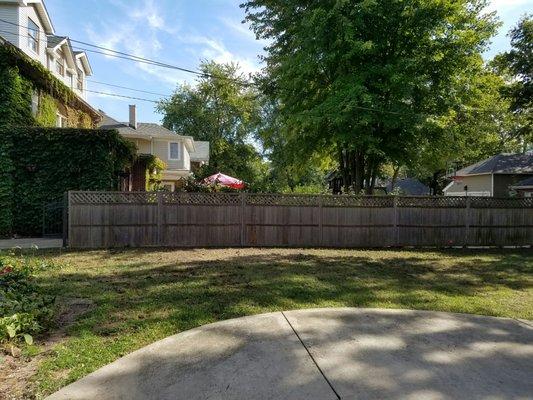 My new open, flat yard space - about to be seeded!