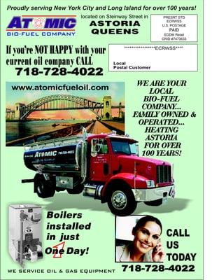 Atomic Fuel Oil company, is your local oil company. We are family owned & operated + have been heating Astoria for over 100 yrs