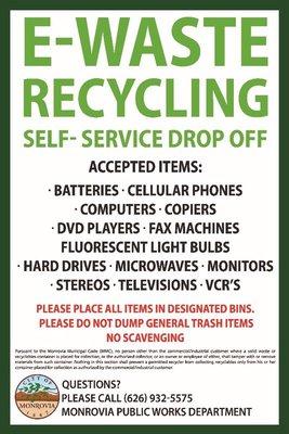 E-Waste accepted items