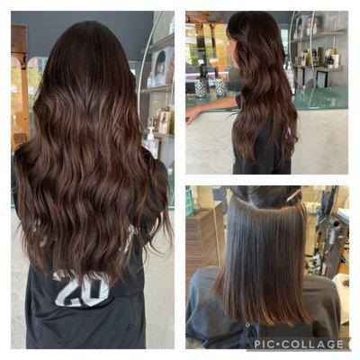 Bellami beaded weft extensions by Kelsey