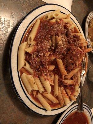 Mostaccioli with meatballs