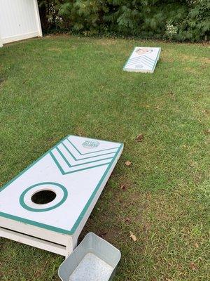 Corn hole for those coffee hangout days.