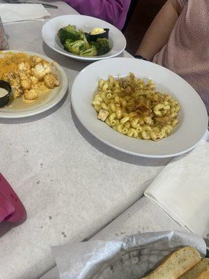 Macaroni and cheese, broccoli chipotle cauliflower