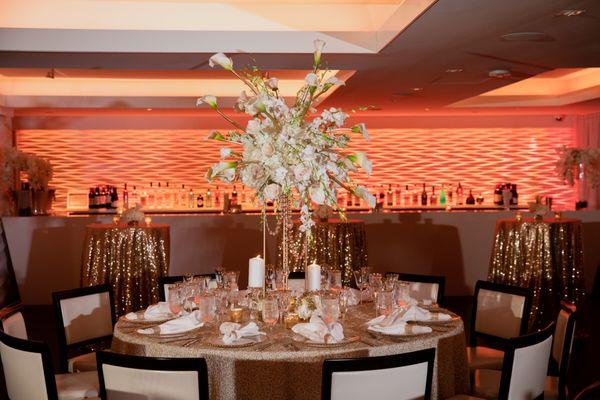 White and Gold High Centerpiece