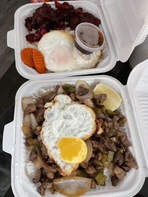 Tocilog and sisig