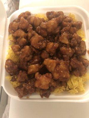 General Tso Chicken with pork fried rice