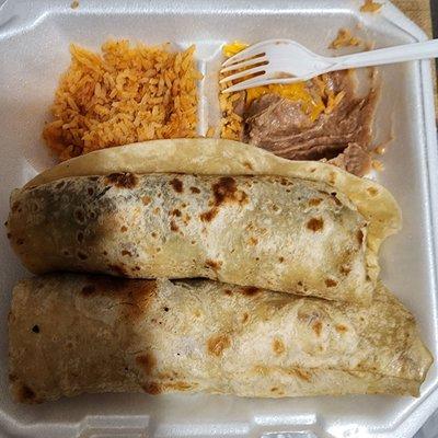 #7 2 beef burrito plate