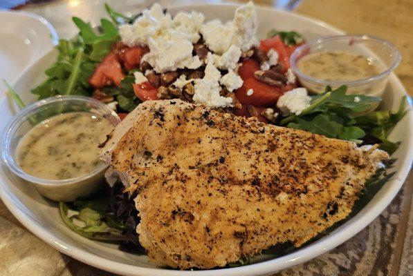 Tuscan salad with blackened chicken