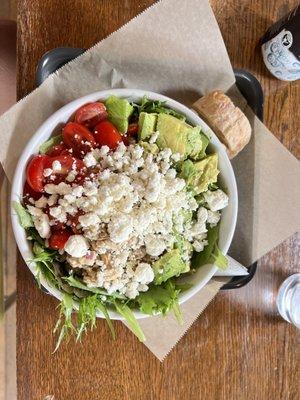 Chickpea salad with feta added