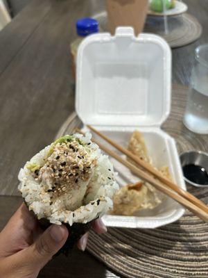 California Hand Roll and Gyoza