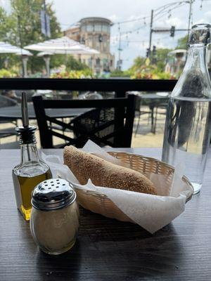 Fresh bread served with olive oil & parm cheese