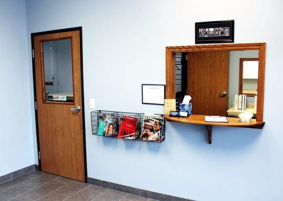 Clinton Township reception desk.