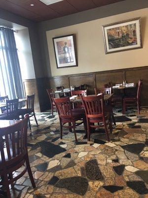 Main dining room, mosaic floor