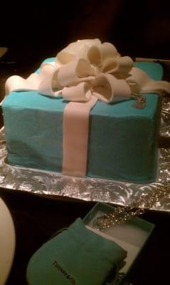 My Tiffany box birthday cake my BFF got me! Tasted great!!