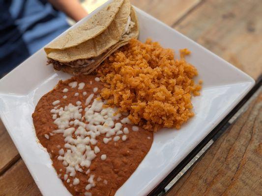 Kids Taco with beans and rice