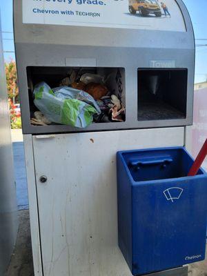 Trash bins frequently overflowing.