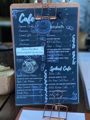 Beverage menu