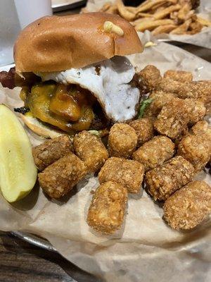 Brunch Burger with Tater Tots