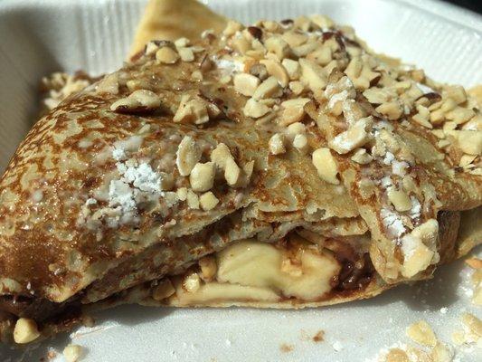 Nutella banana crepe with added nuts. Really good!