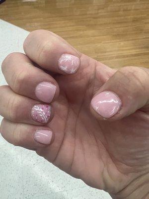 Dip nails with nail art to hide these hideous nails.