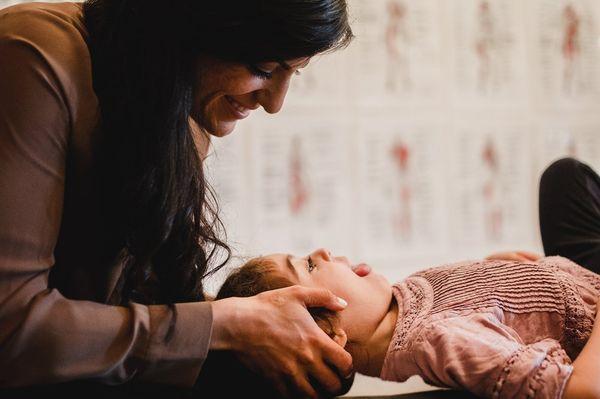 Dr. Nadia performs cranial work often when working with children.