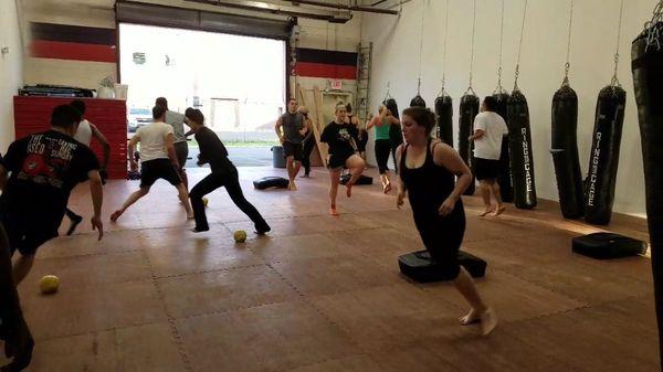 Cardio kickboxing class